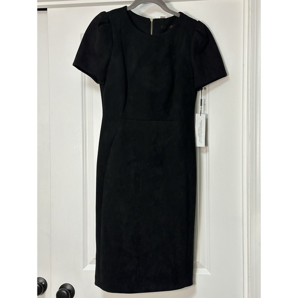 Calvin Klein, New Size‎ 10 Tulip Short Sleeve Sheath Dress, Black - Picture 3 of 11